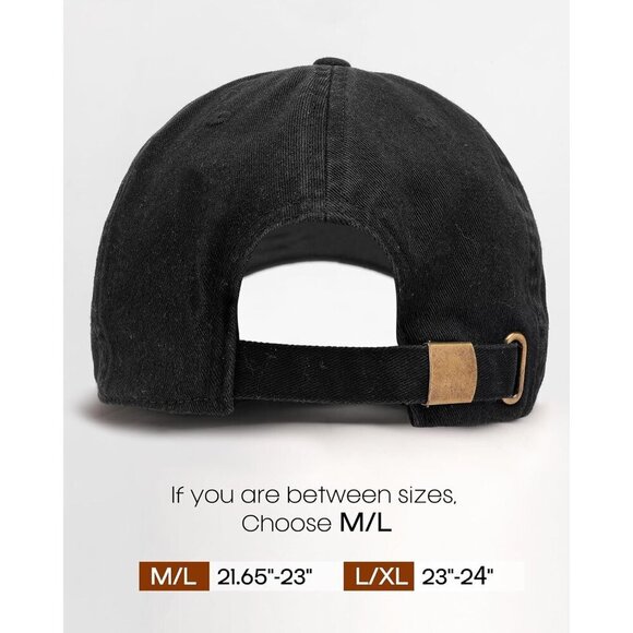 Women\'s Black Vintage Washed Unstructured Baseball Cotton Adjustable Cap